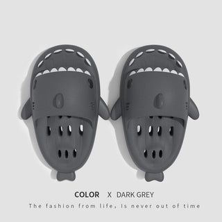 Shark Slippers With Drain Holes Shower Shoes For Women Quick Drying Eva Pool Shark Slides Beach Sandals With Drain Holes - euphoria